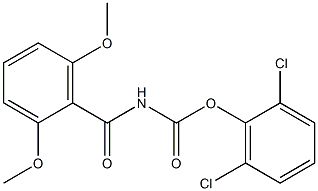 2,6-dichlorophenyl N-(2,6-dimethoxybenzoyl)carbamate Struktur