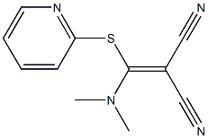 2-[(dimethylamino)(2-pyridinylsulfanyl)methylene]malononitrile Struktur