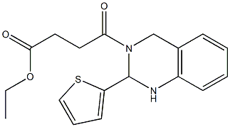 ethyl 4-oxo-4-[2-(2-thienyl)-1,4-dihydro-3(2H)-quinazolinyl]butanoate Struktur