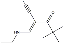 (E)-2-(2,2-dimethylpropanoyl)-3-(ethylamino)-2-propenenitrile Struktur