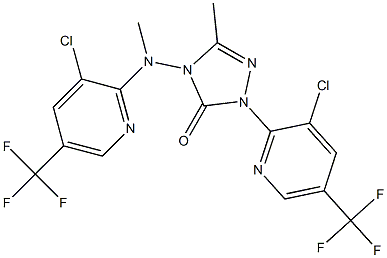 2-[3-chloro-5-(trifluoromethyl)-2-pyridinyl]-4-[[3-chloro-5-(trifluoromethyl)-2-pyridinyl](methyl)amino]-5-methyl-2,4-dihydro-3H-1,2,4-triazol-3-one Struktur