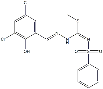 N1-[[2-(3,5-dichloro-2-hydroxybenzylidene)hydrazino](methylthio)methylidene ]benzene-1-sulfonamide Struktur