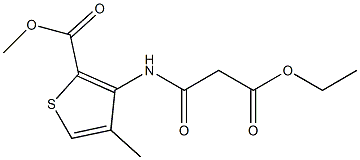 methyl 3-[(3-ethoxy-3-oxopropanoyl)amino]-4-methylthiophene-2-carboxylate Struktur