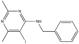 N-benzyl-5-iodo-2,6-dimethyl-4-pyrimidinamine Struktur