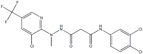 3-{2-[3-chloro-5-(trifluoromethyl)-2-pyridinyl]-2-methylhydrazino}-N-(3,4-dichlorophenyl)-3-oxopropanamide Struktur