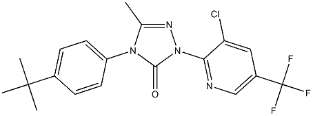 4-[4-(tert-butyl)phenyl]-2-[3-chloro-5-(trifluoromethyl)-2-pyridinyl]-5-methyl-2,4-dihydro-3H-1,2,4-triazol-3-one Struktur