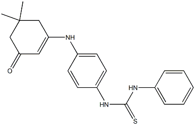 N-{4-[(5,5-dimethyl-3-oxo-1-cyclohexenyl)amino]phenyl}-N'-phenylthiourea Struktur