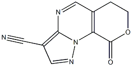 9-oxo-6,9-dihydro-7H-pyrano[4,3-e]pyrazolo[1,5-a]pyrimidine-3-carbonitrile Struktur