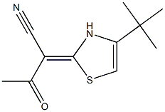 2-[4-(tert-butyl)-2,3-dihydro-1,3-thiazol-2-yliden]-3-oxobutanenitrile Struktur