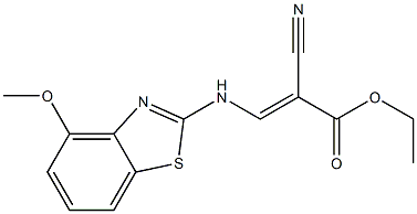 ethyl 2-cyano-3-[(4-methoxy-1,3-benzothiazol-2-yl)amino]acrylate Struktur