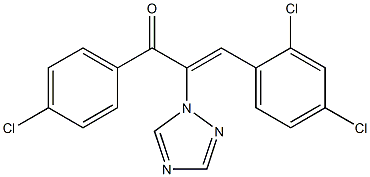 1-(4-chlorophenyl)-3-(2,4-dichlorophenyl)-2-(1H-1,2,4-triazol-1-yl)-2-propen-1-one Struktur