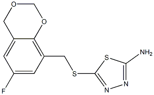 5-{[(6-fluoro-4H-1,3-benzodioxin-8-yl)methyl]thio}-1,3,4-thiadiazol-2-amine Struktur