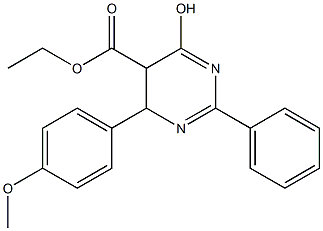 ethyl 6-hydroxy-4-(4-methoxyphenyl)-2-phenyl-4,5-dihydro-5-pyrimidinecarboxylate Struktur