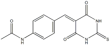 N1-{4-[(4,6-dioxo-2-thioxohexahydropyrimidin-5-yliden)methyl]phenyl}acetamide Struktur