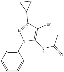 N1-(4-bromo-3-cyclopropyl-1-phenyl-1H-pyrazol-5-yl)acetamide Struktur