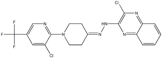 1-[3-chloro-5-(trifluoromethyl)-2-pyridinyl]tetrahydro-4(1H)-pyridinone N-(3-chloro-2-quinoxalinyl)hydrazone Struktur