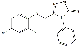 5-[(4-chloro-2-methylphenoxy)methyl]-4-phenyl-2,4-dihydro-3H-1,2,4-triazole-3-thione Struktur