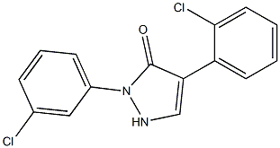 4-(2-chlorophenyl)-2-(3-chlorophenyl)-1,2-dihydro-3H-pyrazol-3-one Struktur