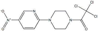 2,2,2-trichloro-1-[4-(5-nitro-2-pyridyl)piperazino]ethan-1-one Struktur