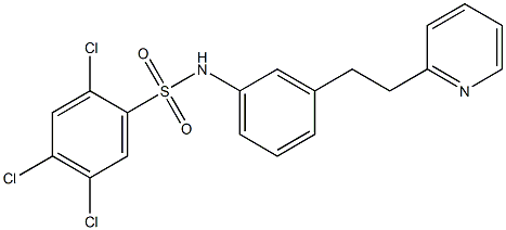 N1-{3-[2-(2-pyridyl)ethyl]phenyl}-2,4,5-trichlorobenzene-1-sulfonamide Struktur