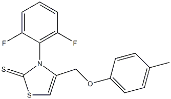 3-(2,6-difluorophenyl)-4-[(4-methylphenoxy)methyl]-1,3-thiazole-2(3H)-thione Struktur