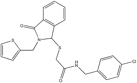 N-(4-chlorobenzyl)-2-{[3-oxo-2-(2-thienylmethyl)-2,3-dihydro-1H-isoindol-1-yl]sulfanyl}acetamide Struktur