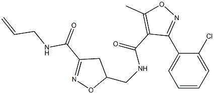 N-({3-[(allylamino)carbonyl]-4,5-dihydro-5-isoxazolyl}methyl)-3-(2-chlorophenyl)-5-methyl-4-isoxazolecarboxamide Struktur