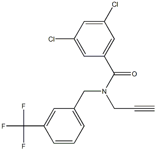 3,5-dichloro-N-(2-propynyl)-N-[3-(trifluoromethyl)benzyl]benzenecarboxamide Struktur