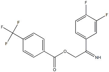 1,2-difluoro-4-({[4-(trifluoromethyl)benzoyl]oxy}ethanimidoyl)benzene Struktur