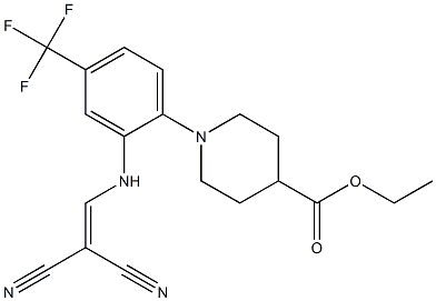 ethyl 1-[2-[(2,2-dicyanovinyl)amino]-4-(trifluoromethyl)phenyl]piperidine-4-carboxylate Struktur