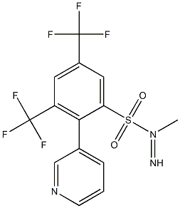 N1-imino(3-pyridyl)methyl-3,5-di(trifluoromethyl)benzene-1-sulfonamide Struktur