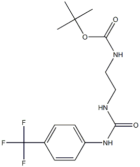 tert-butyl N-[2-({[4-(trifluoromethyl)anilino]carbonyl}amino)ethyl]carbamate Struktur