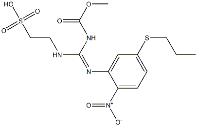 2-[([(methoxycarbonyl)amino]{[2-nitro-5-(propylthio)phenyl]imino}methyl)amino]ethane-1-sulfonic acid Struktur