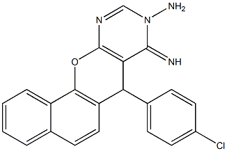 7-(4-chlorophenyl)-8-imino-8,9-dihydro-7H-benzo[7,8]chromeno[2,3-d]pyrimidin-9-amine Struktur