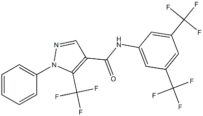 N4-[3,5-di(trifluoromethyl)phenyl]-1-phenyl-5-(trifluoromethyl)-1H-pyrazole-4-carboxamide Struktur