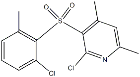 2-chloro-3-[(2-chloro-6-methylphenyl)sulfonyl]-4,6-dimethylpyridine Struktur