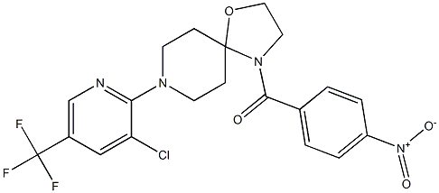 {8-[3-chloro-5-(trifluoromethyl)-2-pyridinyl]-1-oxa-4,8-diazaspiro[4.5]dec-4-yl}(4-nitrophenyl)methanone Struktur