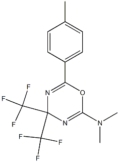 N2,N2-dimethyl-6-(4-methylphenyl)-4,4-di(trifluoromethyl)-4H-1,3,5-oxadiazin-2-amine Struktur