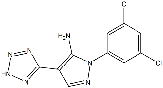 1-(3,5-dichlorophenyl)-4-(2H-1,2,3,4-tetraazol-5-yl)-1H-pyrazol-5-amine Struktur