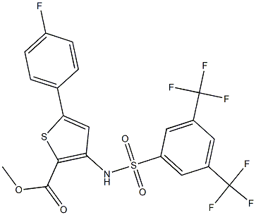 methyl 3-({[3,5-di(trifluoromethyl)phenyl]sulfonyl}amino)-5-(4-fluorophenyl )thiophene-2-carboxylate Struktur