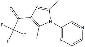 1-[2,5-dimethyl-1-(2-pyrazinyl)-1H-pyrrol-3-yl]-2,2,2-trifluoro-1-ethanone Struktur