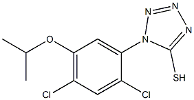 1-(2,4-dichloro-5-isopropoxyphenyl)-1H-1,2,3,4-tetraazole-5-thiol Struktur