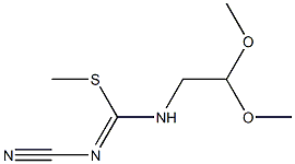 2-{[(cyanoimino)(methylthio)methyl]amino}-1,1-dimethoxyethane Struktur