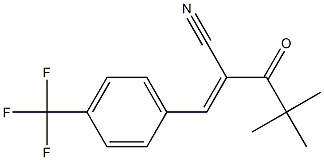 2-(2,2-dimethylpropanoyl)-3-[4-(trifluoromethyl)phenyl]acrylonitrile Struktur