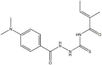 N1-({2-[4-(dimethylamino)benzoyl]hydrazino}carbothioyl)-2-methylbut-2-enamide Struktur