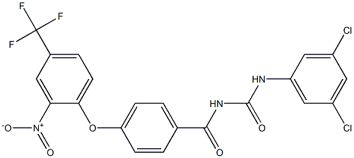 N-(3,5-dichlorophenyl)-N'-{4-[2-nitro-4-(trifluoromethyl)phenoxy]benzoyl}urea Struktur