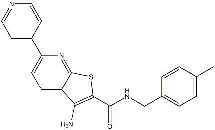 3-amino-N-(4-methylbenzyl)-6-(4-pyridinyl)thieno[2,3-b]pyridine-2-carboxamide Struktur