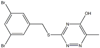 3-[(3,5-dibromobenzyl)thio]-6-methyl-1,2,4-triazin-5-ol Struktur