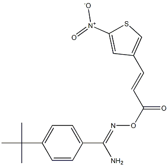 O1-[3-(5-nitro-3-thienyl)acryloyl]-4-(tert-butyl)benzene-1-carbohydroximamide Struktur