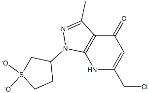 6-(chloromethyl)-1-(1,1-dioxidotetrahydrothien-3-yl)-3-methyl-1,7-dihydro-4H-pyrazolo[3,4-b]pyridin-4-one Struktur